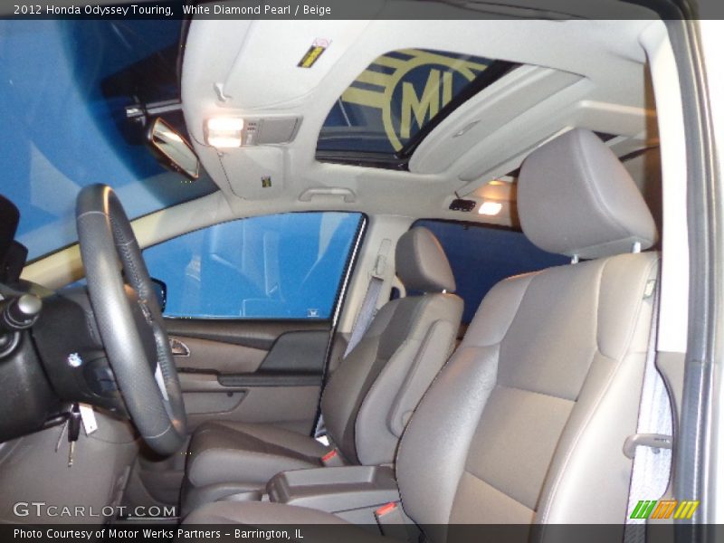 White Diamond Pearl / Beige 2012 Honda Odyssey Touring