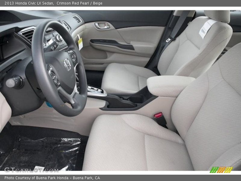 Crimson Red Pearl / Beige 2013 Honda Civic LX Sedan