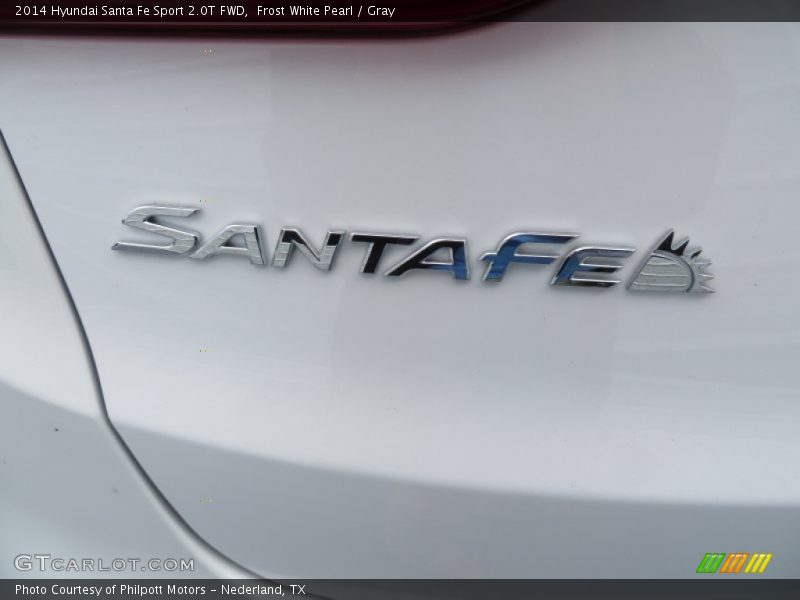 Frost White Pearl / Gray 2014 Hyundai Santa Fe Sport 2.0T FWD