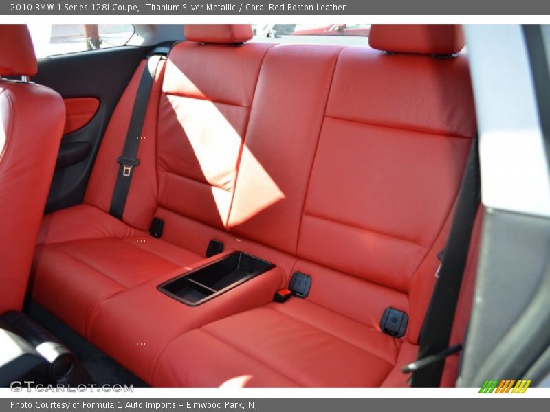 Titanium Silver Metallic / Coral Red Boston Leather 2010 BMW 1 Series 128i Coupe