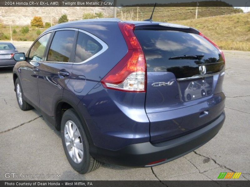 Twilight Blue Metallic / Gray 2014 Honda CR-V EX-L AWD