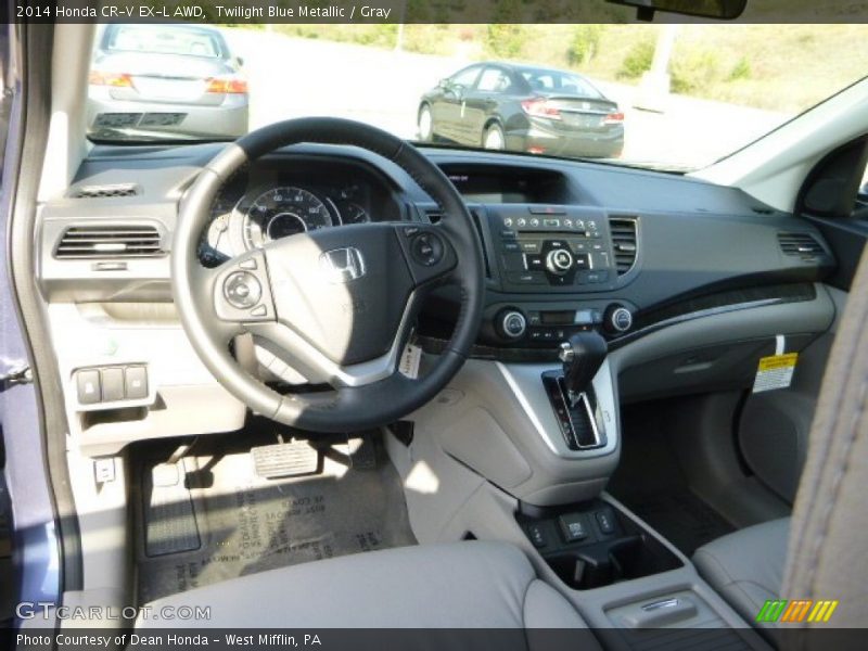 Twilight Blue Metallic / Gray 2014 Honda CR-V EX-L AWD
