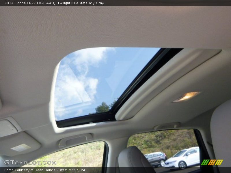 Twilight Blue Metallic / Gray 2014 Honda CR-V EX-L AWD