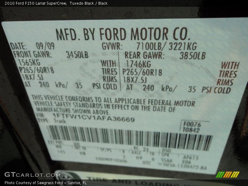 Tuxedo Black / Black 2010 Ford F150 Lariat SuperCrew