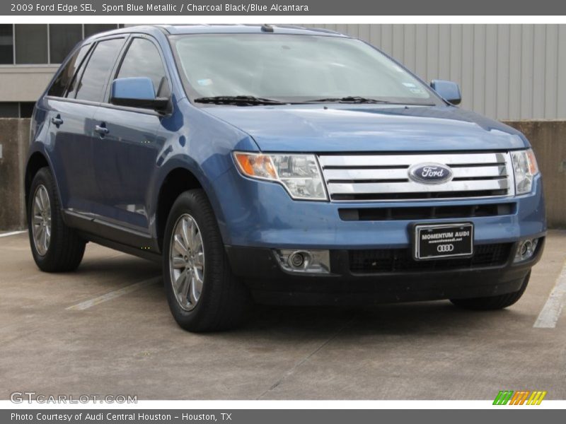 Sport Blue Metallic / Charcoal Black/Blue Alcantara 2009 Ford Edge SEL