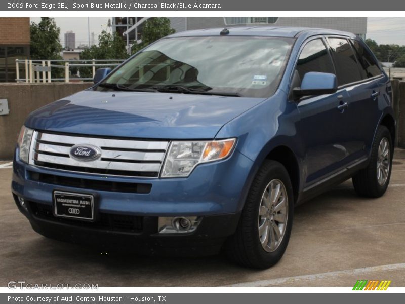 Sport Blue Metallic / Charcoal Black/Blue Alcantara 2009 Ford Edge SEL