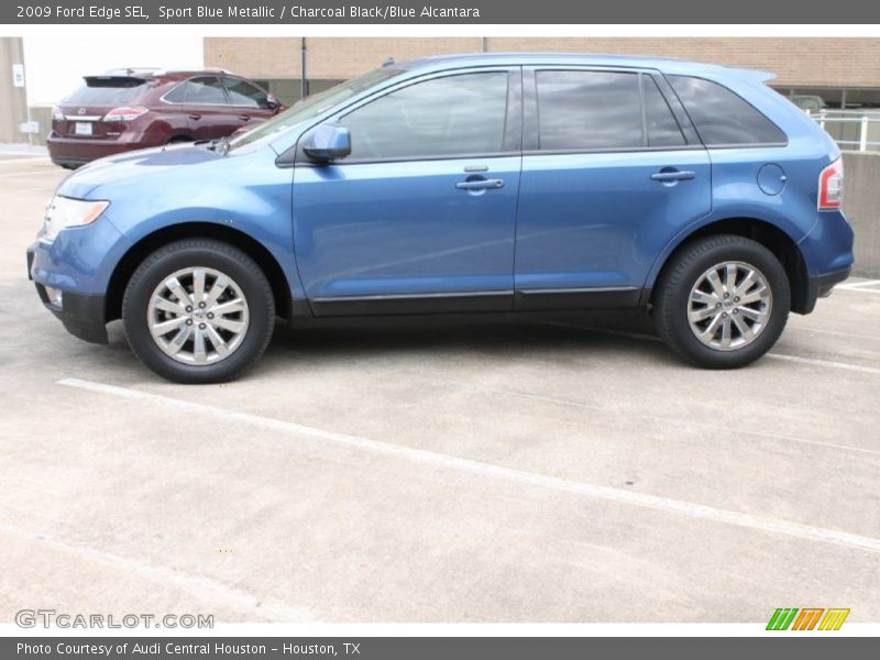 Sport Blue Metallic / Charcoal Black/Blue Alcantara 2009 Ford Edge SEL