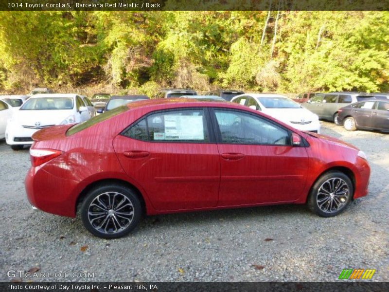 Barcelona Red Metallic / Black 2014 Toyota Corolla S