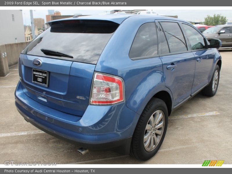 Sport Blue Metallic / Charcoal Black/Blue Alcantara 2009 Ford Edge SEL