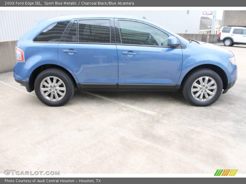 Sport Blue Metallic / Charcoal Black/Blue Alcantara 2009 Ford Edge SEL