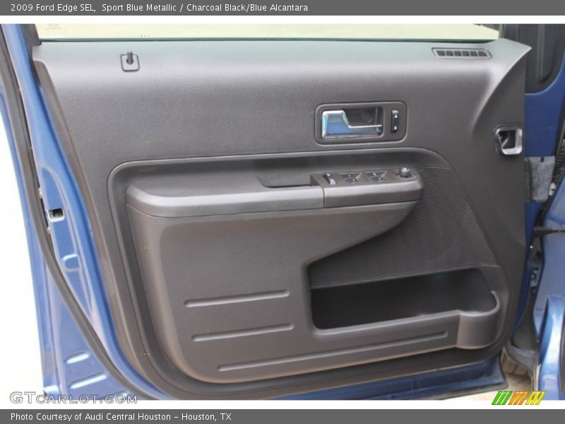 Sport Blue Metallic / Charcoal Black/Blue Alcantara 2009 Ford Edge SEL