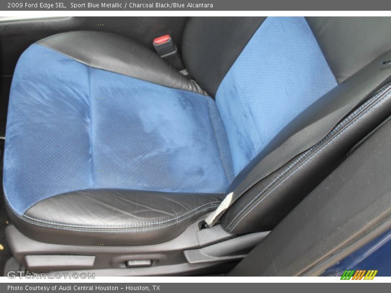 Sport Blue Metallic / Charcoal Black/Blue Alcantara 2009 Ford Edge SEL