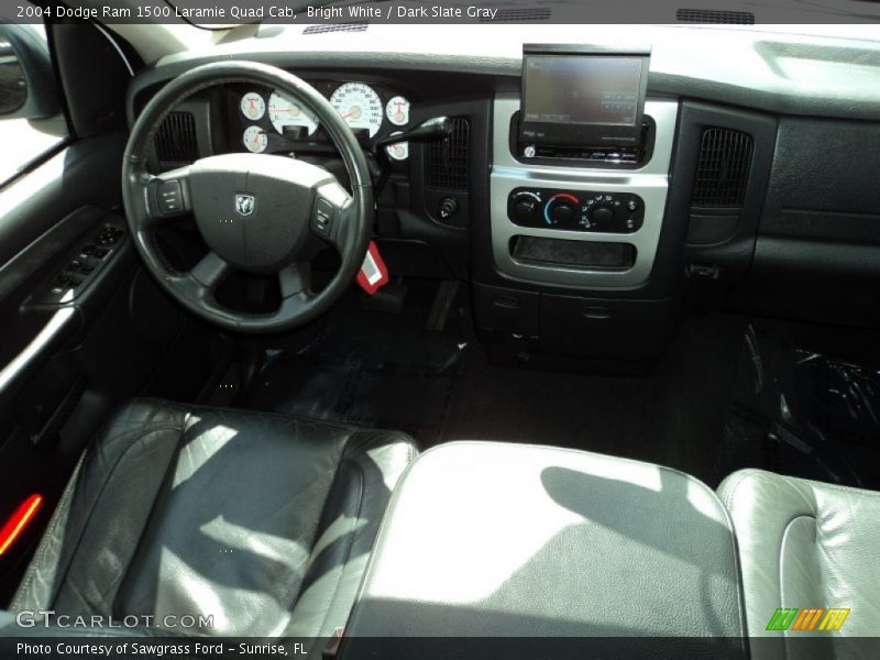 Bright White / Dark Slate Gray 2004 Dodge Ram 1500 Laramie Quad Cab