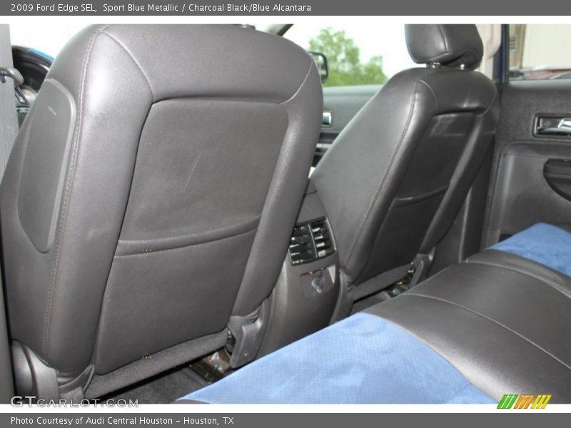 Sport Blue Metallic / Charcoal Black/Blue Alcantara 2009 Ford Edge SEL