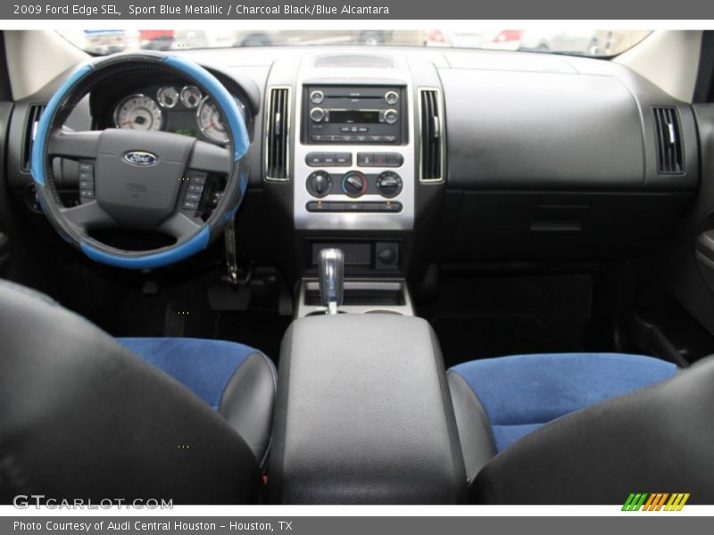 Sport Blue Metallic / Charcoal Black/Blue Alcantara 2009 Ford Edge SEL
