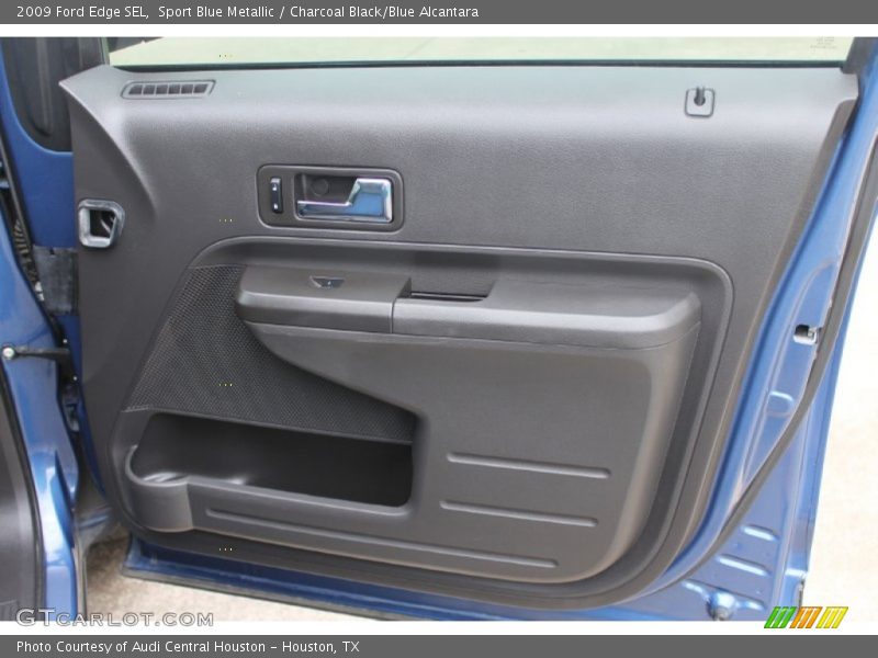 Sport Blue Metallic / Charcoal Black/Blue Alcantara 2009 Ford Edge SEL