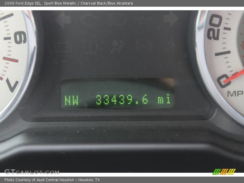 Sport Blue Metallic / Charcoal Black/Blue Alcantara 2009 Ford Edge SEL
