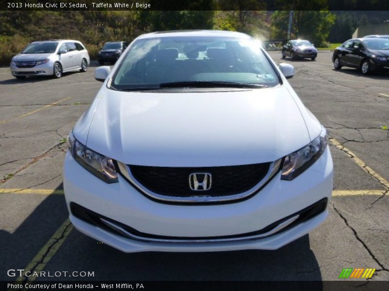 Taffeta White / Beige 2013 Honda Civic EX Sedan