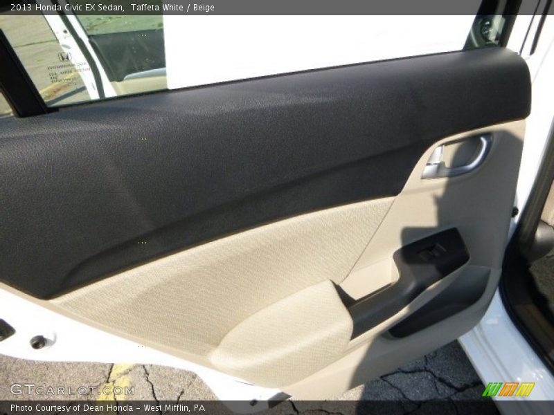 Taffeta White / Beige 2013 Honda Civic EX Sedan