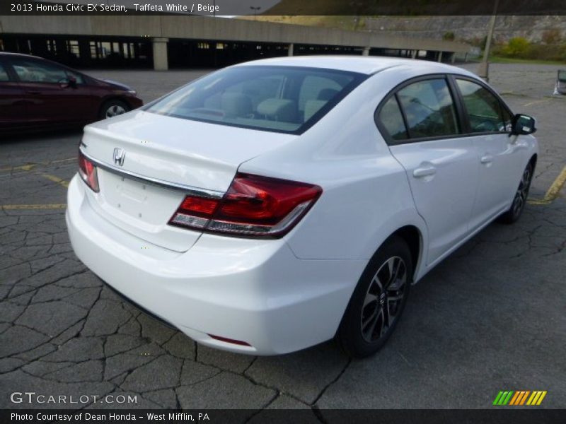 Taffeta White / Beige 2013 Honda Civic EX Sedan