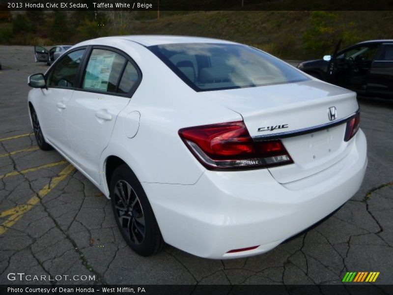 Taffeta White / Beige 2013 Honda Civic EX Sedan