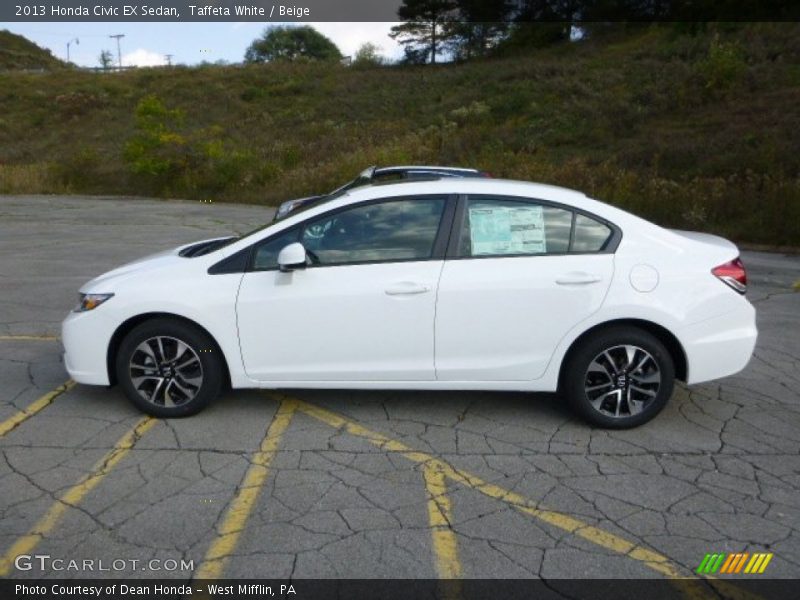Taffeta White / Beige 2013 Honda Civic EX Sedan