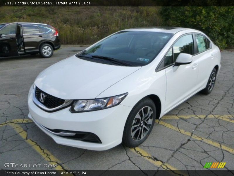 Taffeta White / Beige 2013 Honda Civic EX Sedan