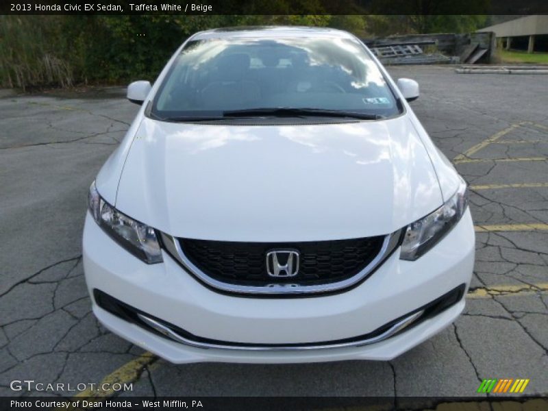 Taffeta White / Beige 2013 Honda Civic EX Sedan