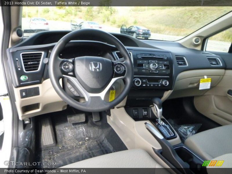 Taffeta White / Beige 2013 Honda Civic EX Sedan