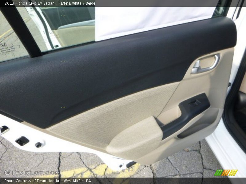 Taffeta White / Beige 2013 Honda Civic EX Sedan