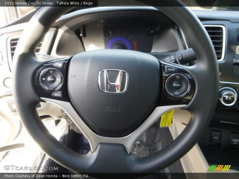 Taffeta White / Beige 2013 Honda Civic EX Sedan