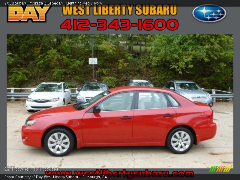 Lightning Red / Ivory 2008 Subaru Impreza 2.5i Sedan