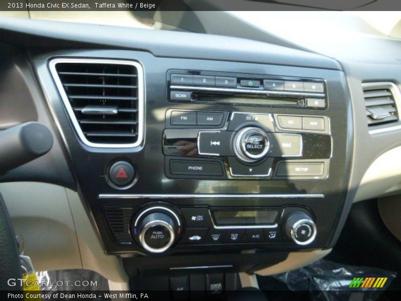 Taffeta White / Beige 2013 Honda Civic EX Sedan
