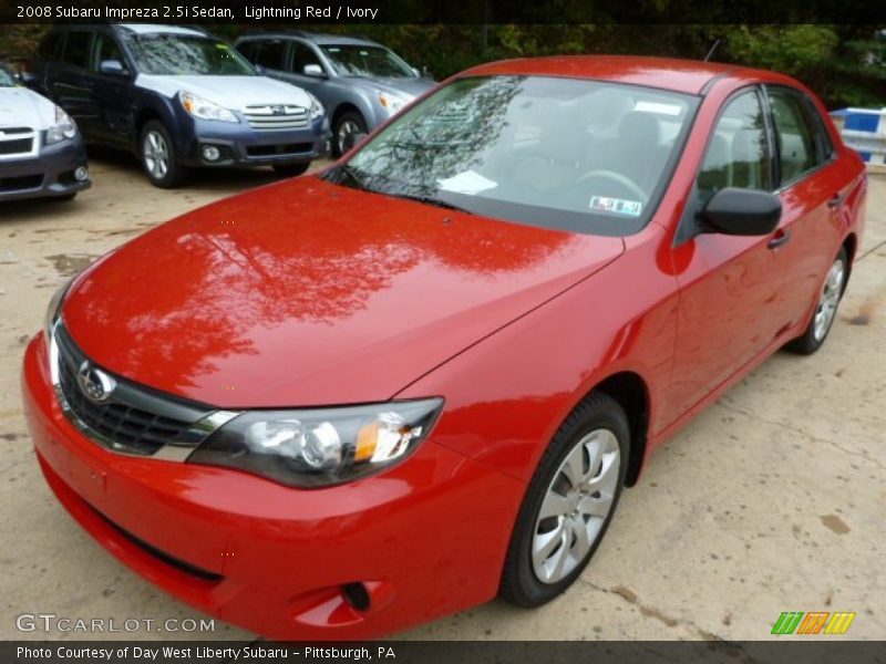 Lightning Red / Ivory 2008 Subaru Impreza 2.5i Sedan