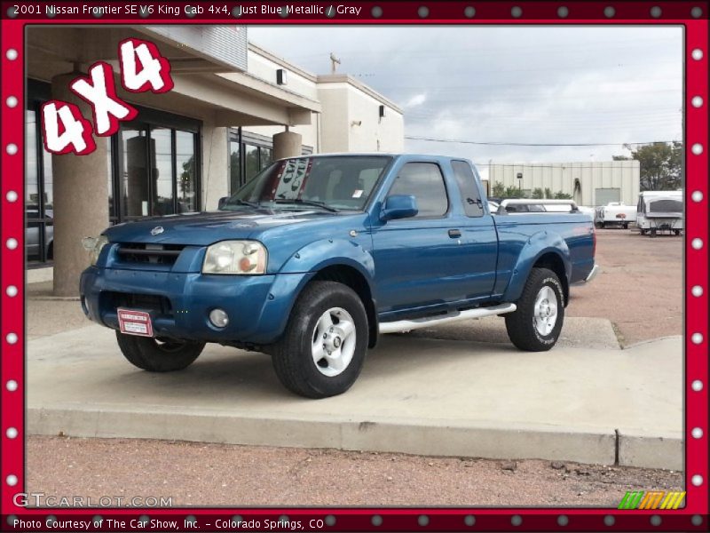 Just Blue Metallic / Gray 2001 Nissan Frontier SE V6 King Cab 4x4