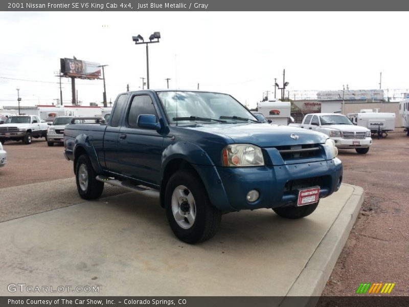 Just Blue Metallic / Gray 2001 Nissan Frontier SE V6 King Cab 4x4