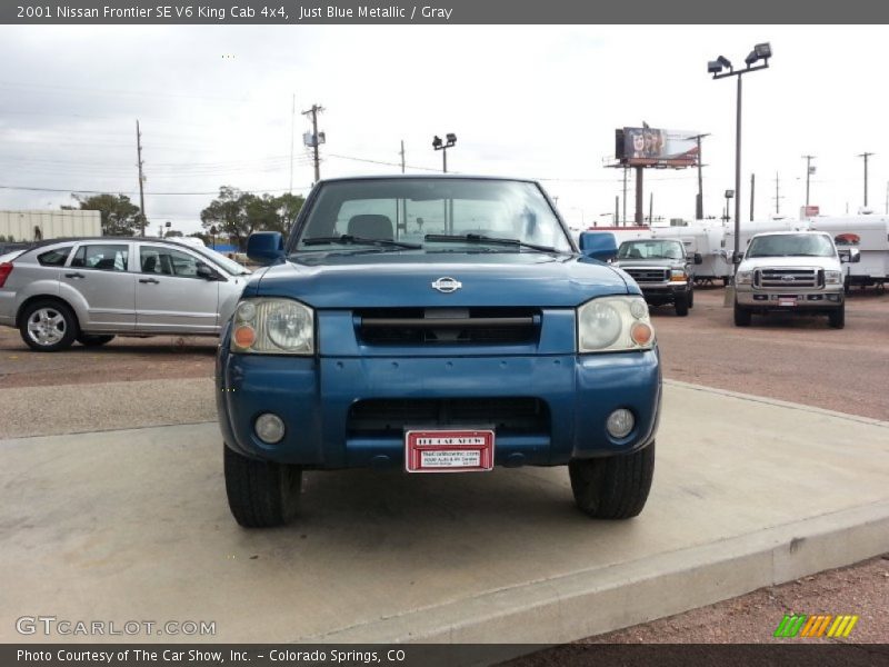 Just Blue Metallic / Gray 2001 Nissan Frontier SE V6 King Cab 4x4