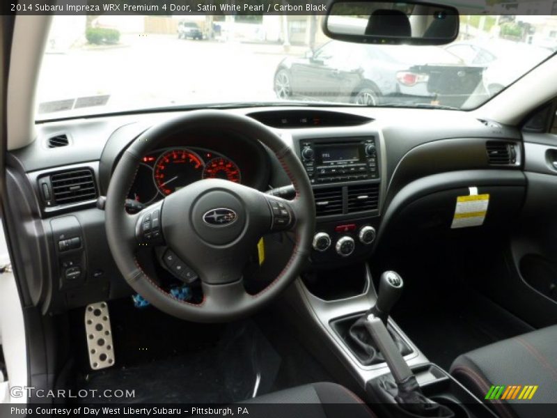 Satin White Pearl / Carbon Black 2014 Subaru Impreza WRX Premium 4 Door