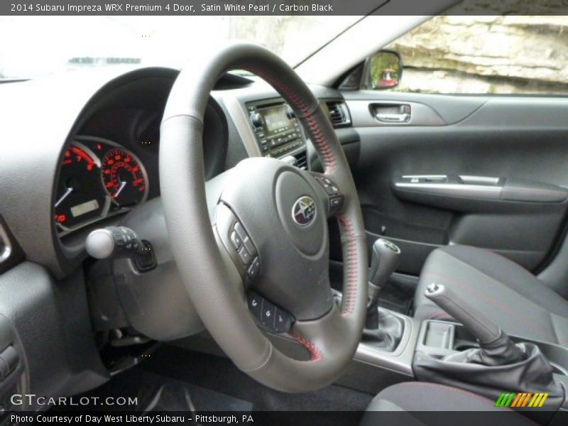 Satin White Pearl / Carbon Black 2014 Subaru Impreza WRX Premium 4 Door