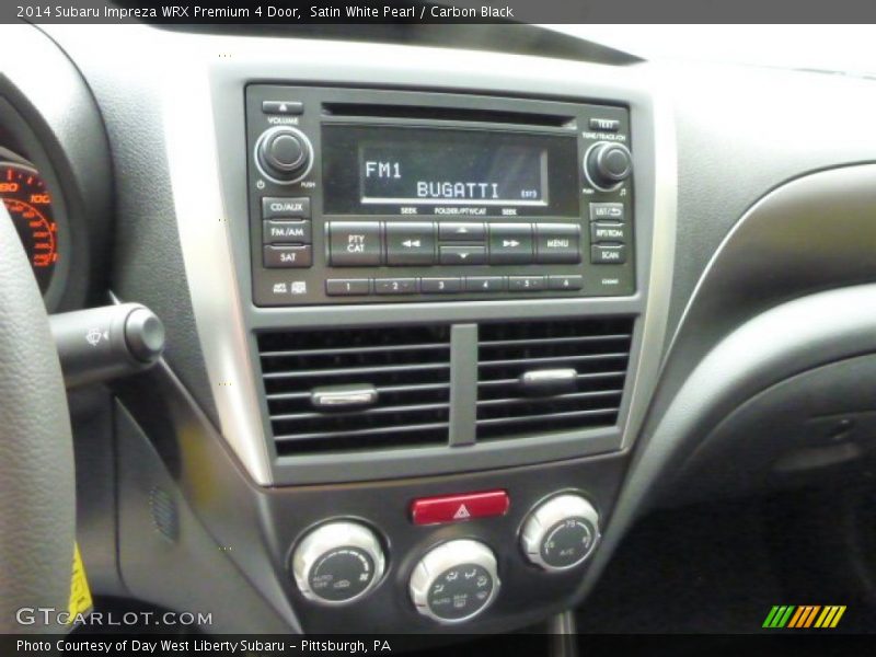 Satin White Pearl / Carbon Black 2014 Subaru Impreza WRX Premium 4 Door