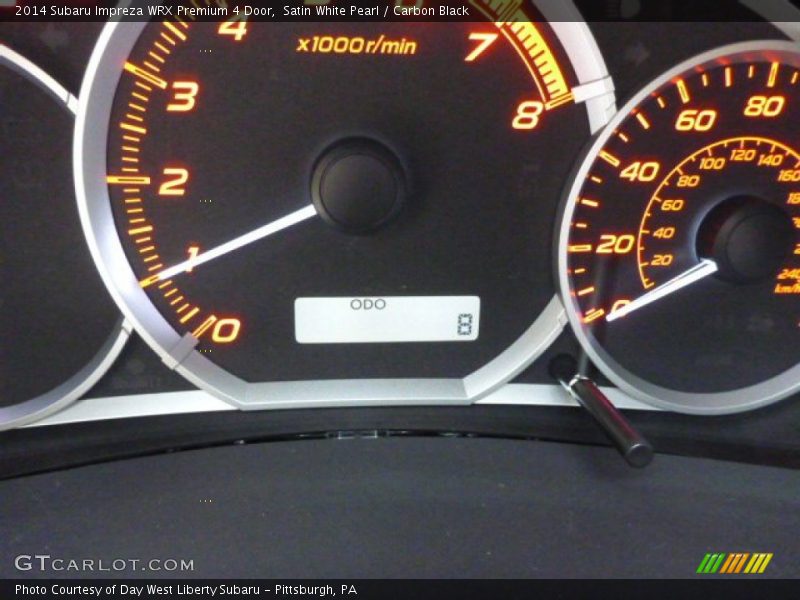 Satin White Pearl / Carbon Black 2014 Subaru Impreza WRX Premium 4 Door