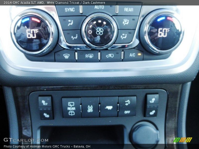 White Diamond Tricoat / Dark Cashmere 2014 GMC Acadia SLT AWD