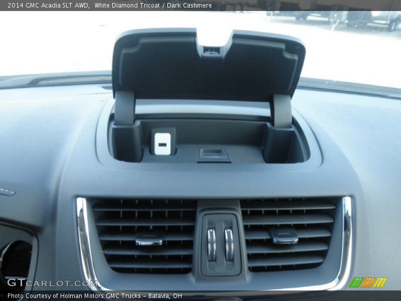 White Diamond Tricoat / Dark Cashmere 2014 GMC Acadia SLT AWD