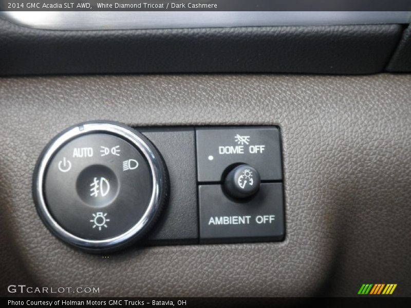 White Diamond Tricoat / Dark Cashmere 2014 GMC Acadia SLT AWD