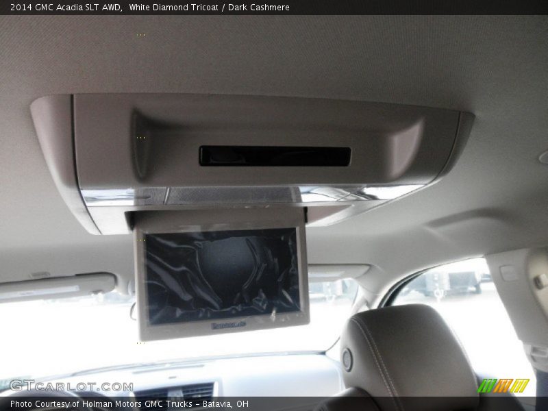 White Diamond Tricoat / Dark Cashmere 2014 GMC Acadia SLT AWD