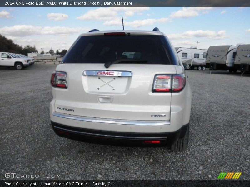 White Diamond Tricoat / Dark Cashmere 2014 GMC Acadia SLT AWD