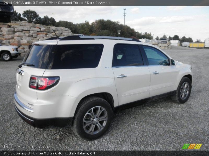 White Diamond Tricoat / Dark Cashmere 2014 GMC Acadia SLT AWD