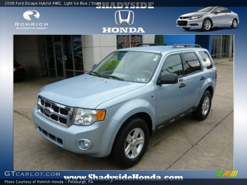Light Ice Blue / Stone 2008 Ford Escape Hybrid 4WD