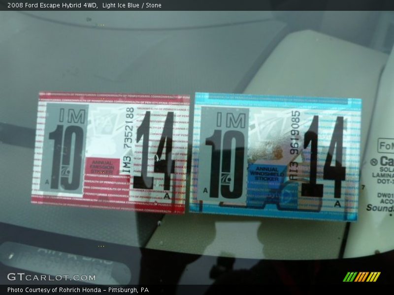 Light Ice Blue / Stone 2008 Ford Escape Hybrid 4WD