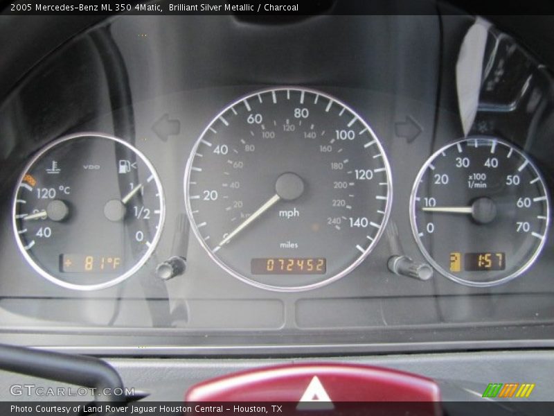 Brilliant Silver Metallic / Charcoal 2005 Mercedes-Benz ML 350 4Matic